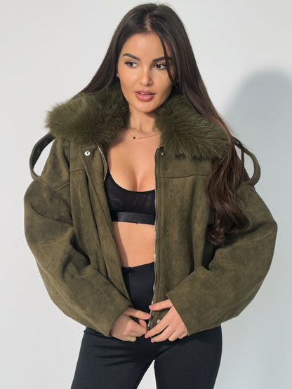 Велурено яке Romanita с пух