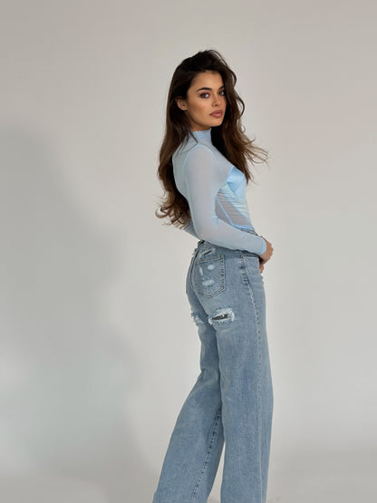 Боди Extravaganza с тюл и сатен