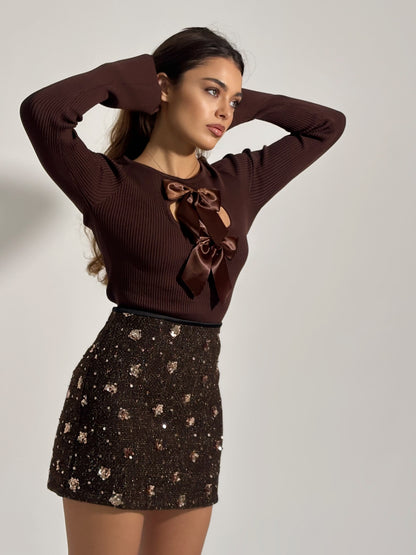 Боди Anisa с подвижни сатенени панделки