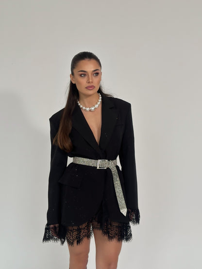 Блейзър Melisa с камъни и дантела
