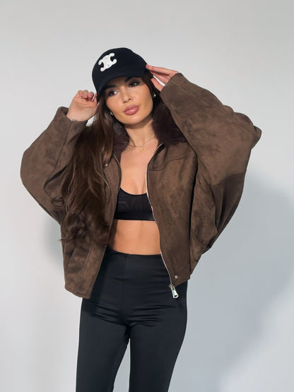 Велурено яке Romanita с пух