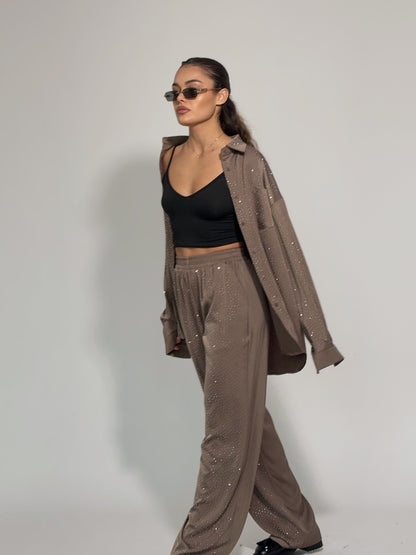 Сатенен комплект Ohara с камъни