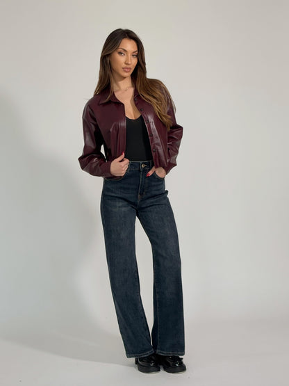 Кожено яке тип риза Violi