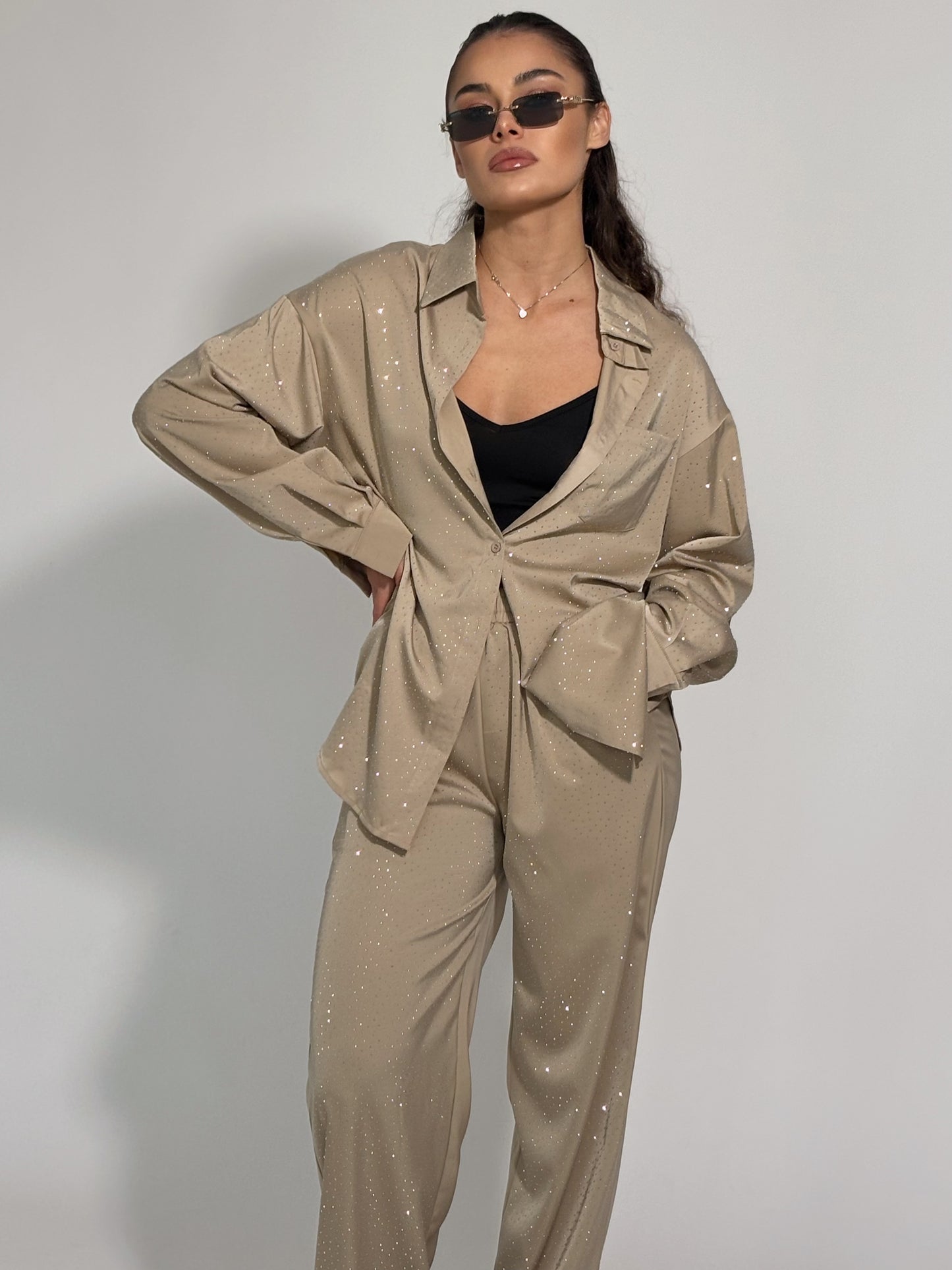 Сатенен комплект Ohara с камъни