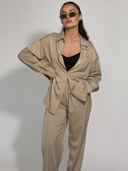 Сатенен комплект Ohara с камъни