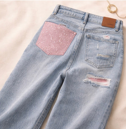 Babe jeans with pink stones