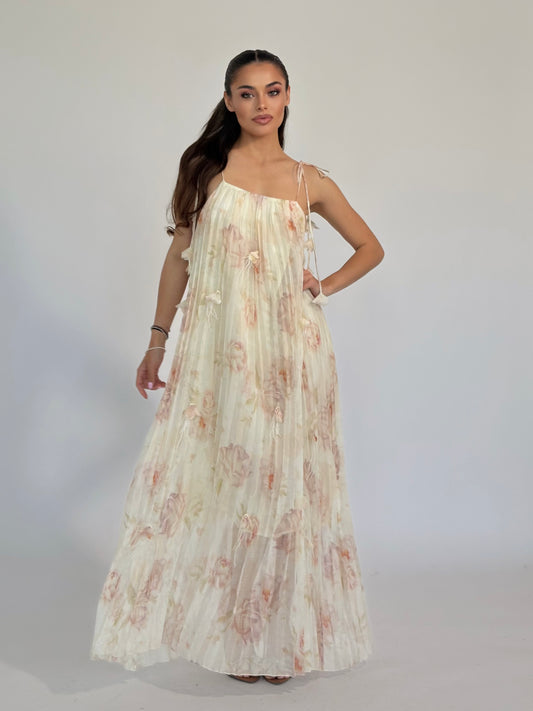 Дълга рокля солей Flame с пера