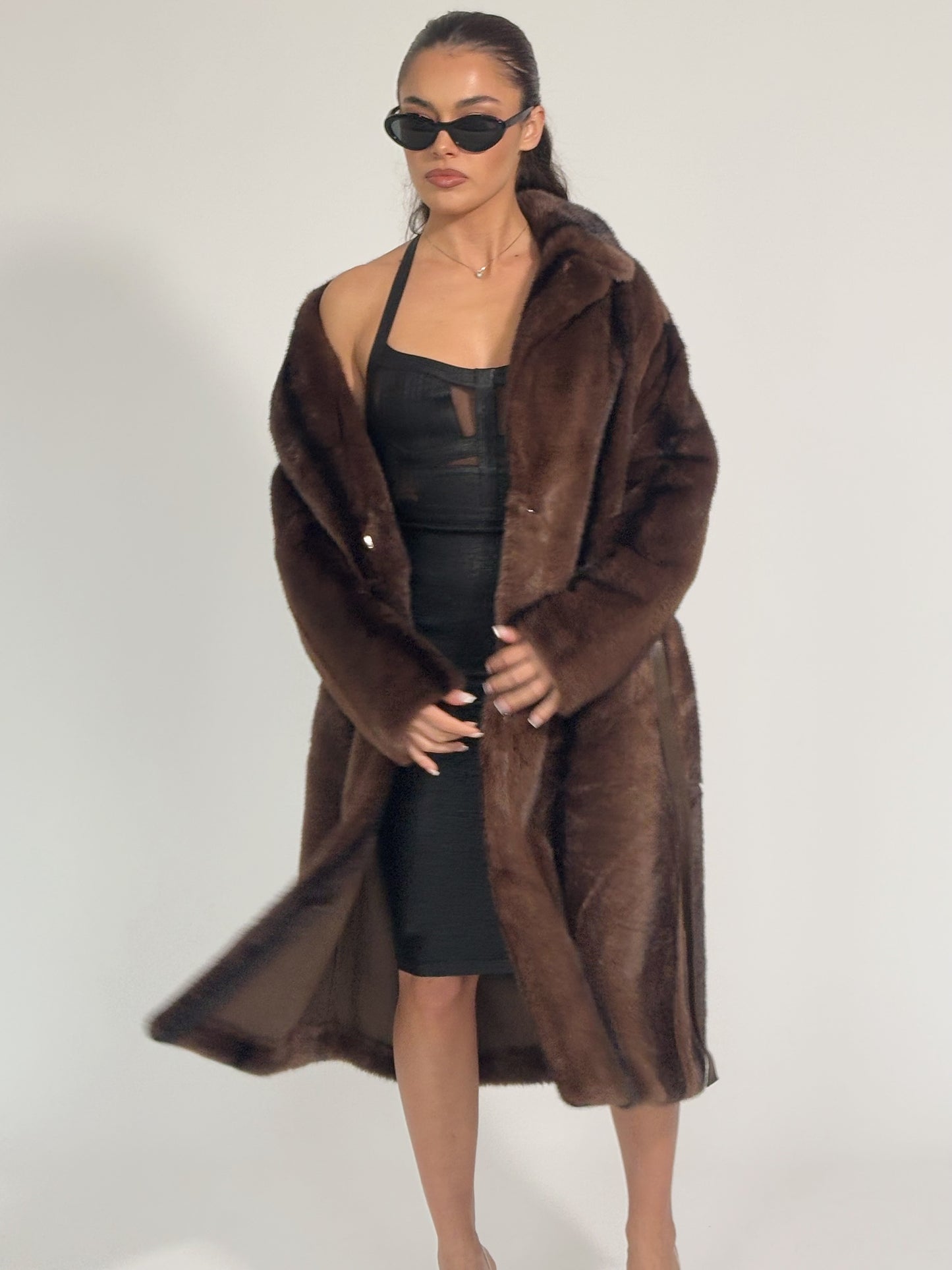 Палто от косъм Cruelly с колан