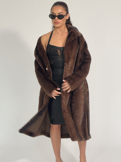 Палто от косъм Cruelly с колан