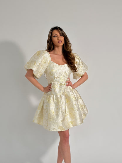 Glamour dress with gold effect