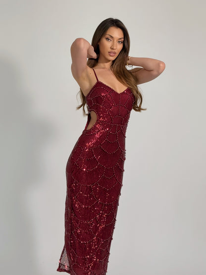 Рокля Arielle с пайети и перли