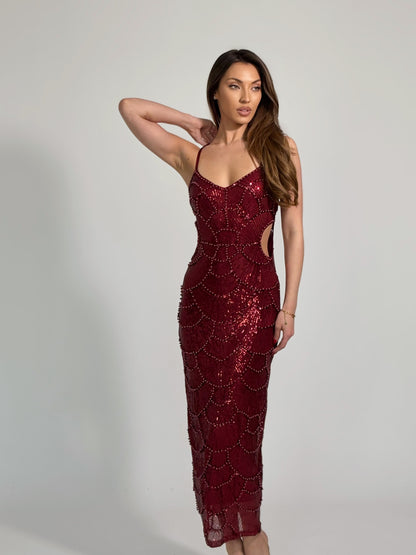 Рокля Arielle с пайети и перли