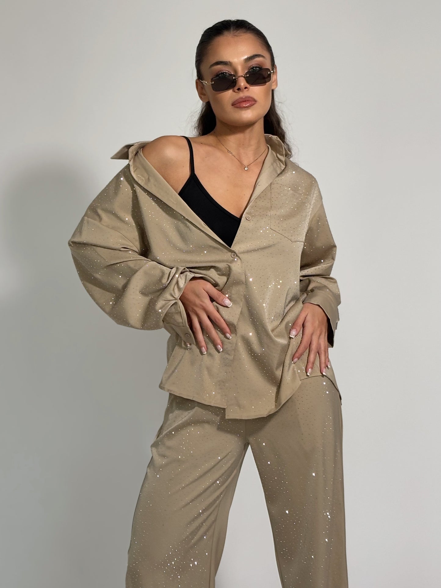 Сатенен комплект Ohara с камъни