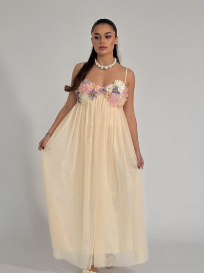Rochie Vella din tul cu flori