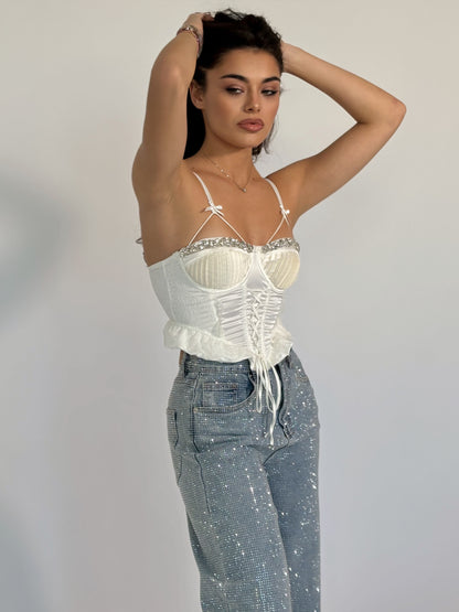 Сатенен корсет Palomita с камъни