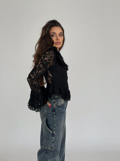 Bluză cu corset din dantelă Leyla