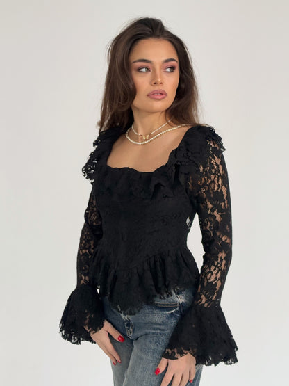 Bluză cu corset din dantelă Leyla
