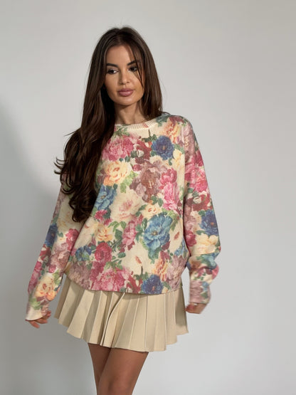 Кашмирена блуза на цветя Jardina
