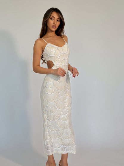 Рокля Arielle с пайети и перли