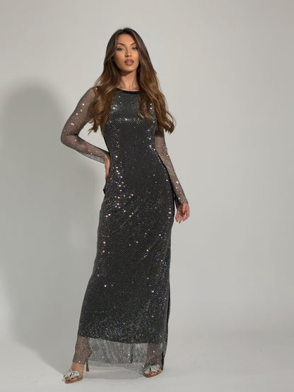 Рокля Beatrisa от мрежа с блясък