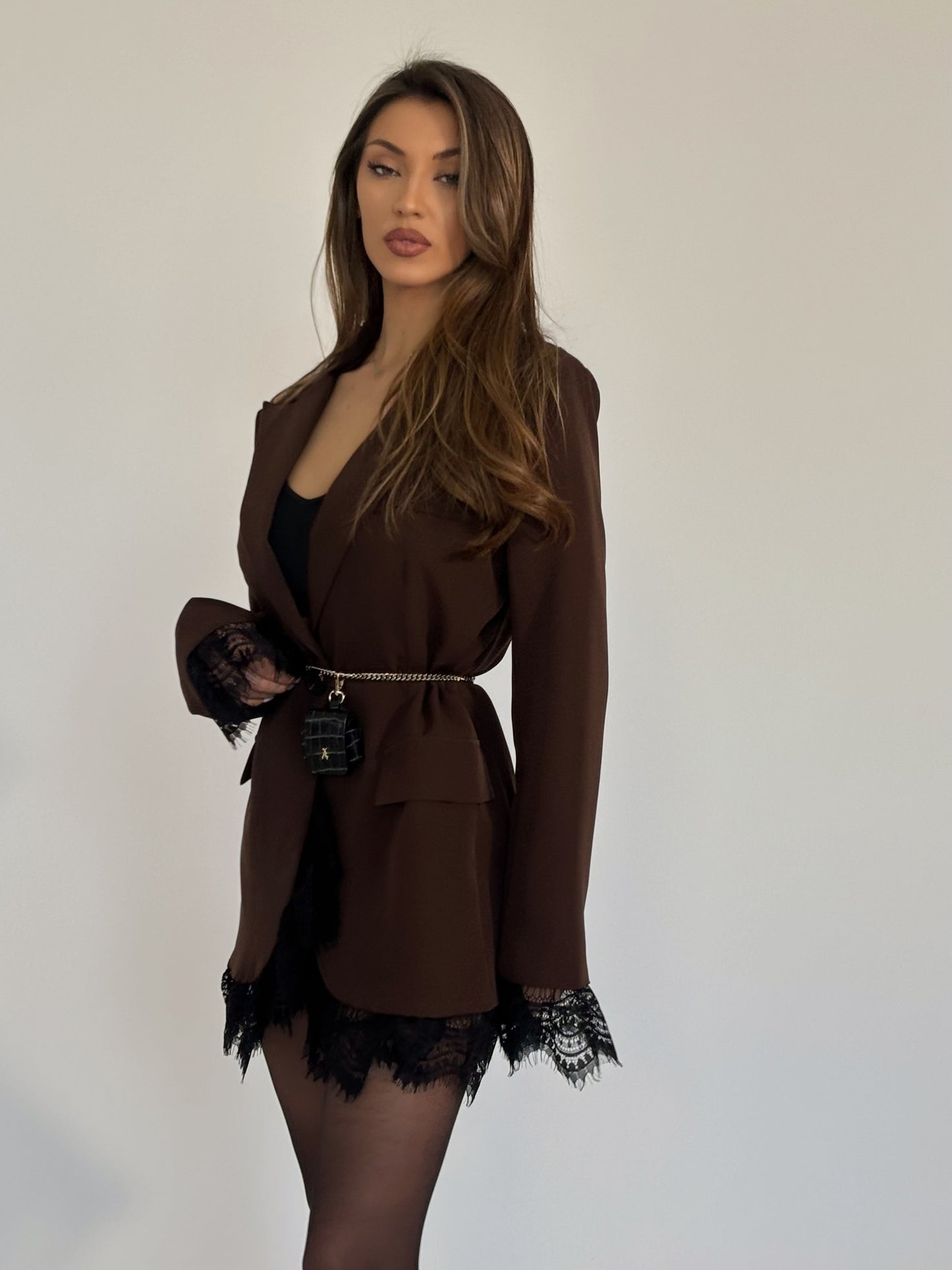 Дълъг блейзър Bellisa с дантела