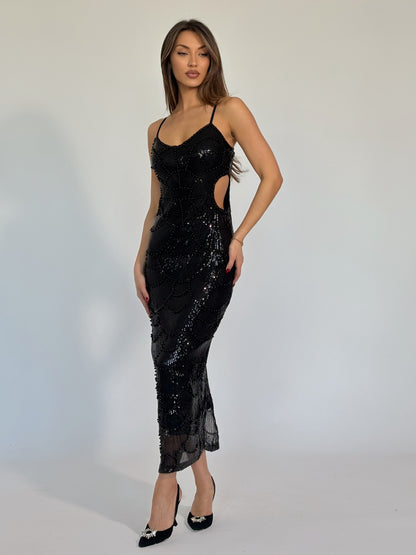 Рокля Arielle с пайети и перли