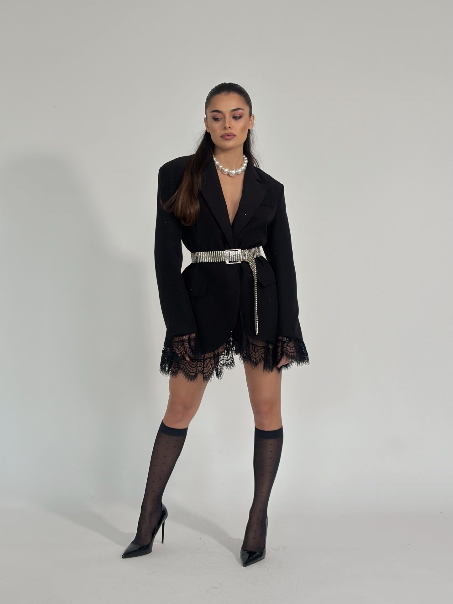 Блейзър Melisa с камъни и дантела