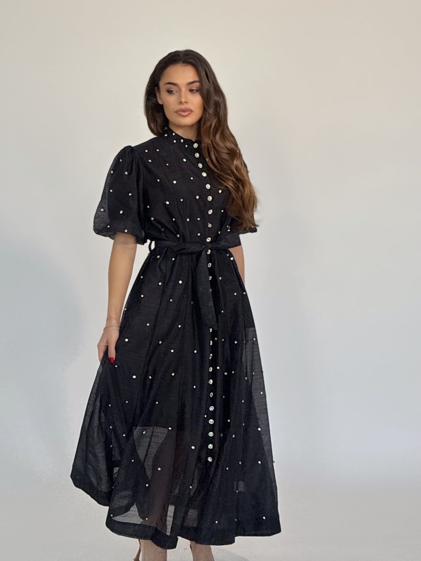 Rochie Carmen cu pietre