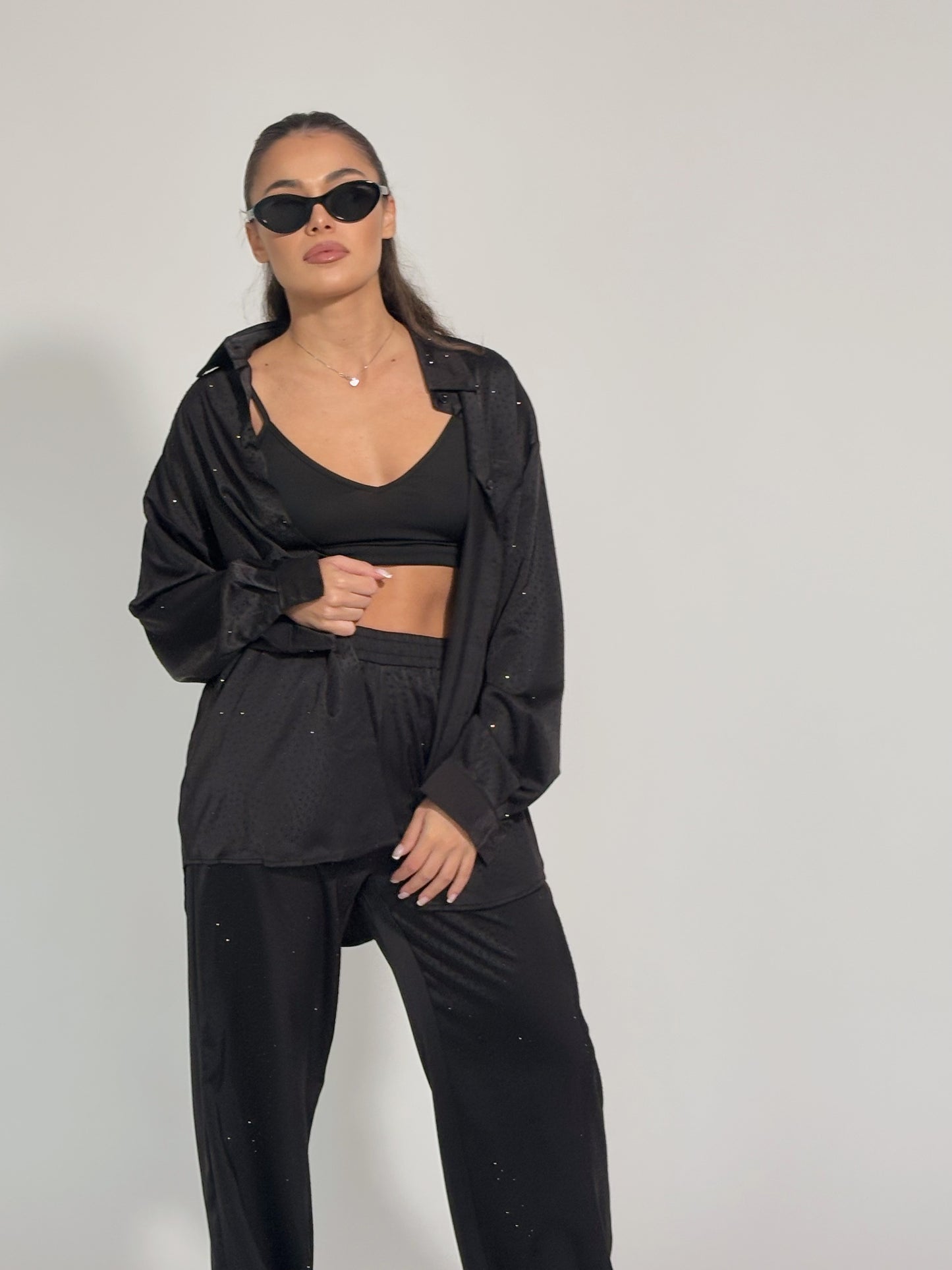 Сатенен комплект Ohara с камъни