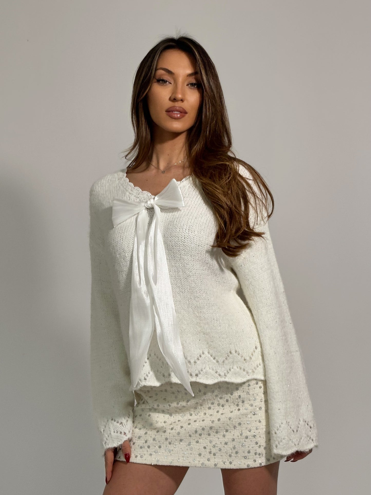 Пуловер Cindys с подвижна панделка