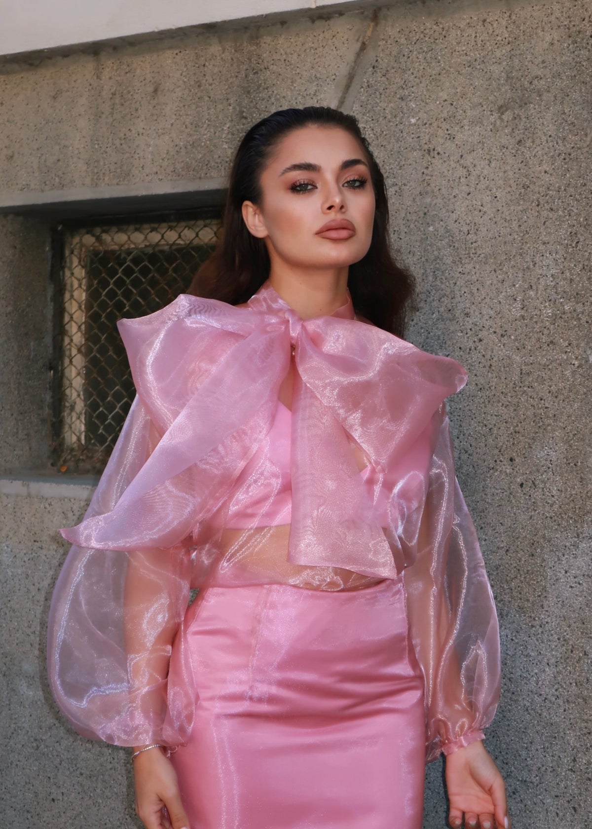 Блуза ALLURE от органза с панделка