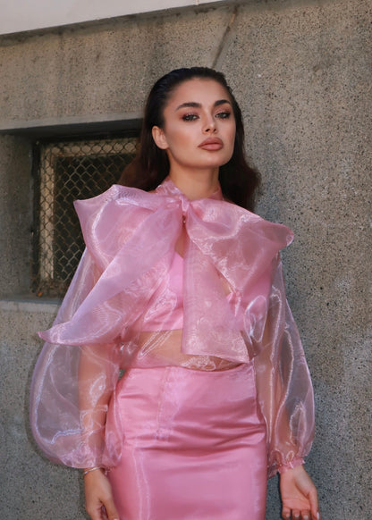 Блуза ALLURE от органза с панделка