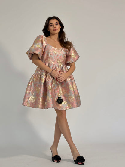 Glamour dress with gold effect