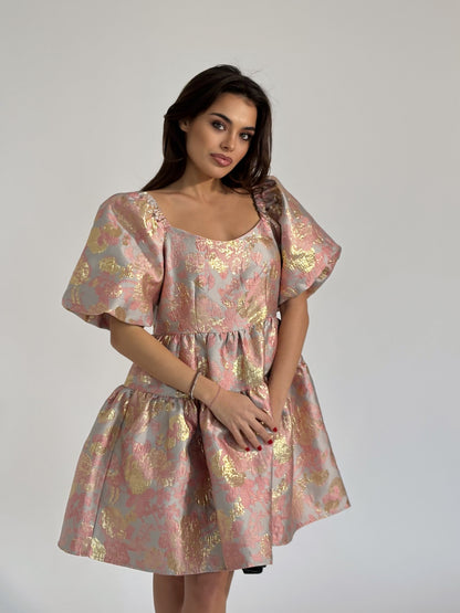 Glamour dress with gold effect