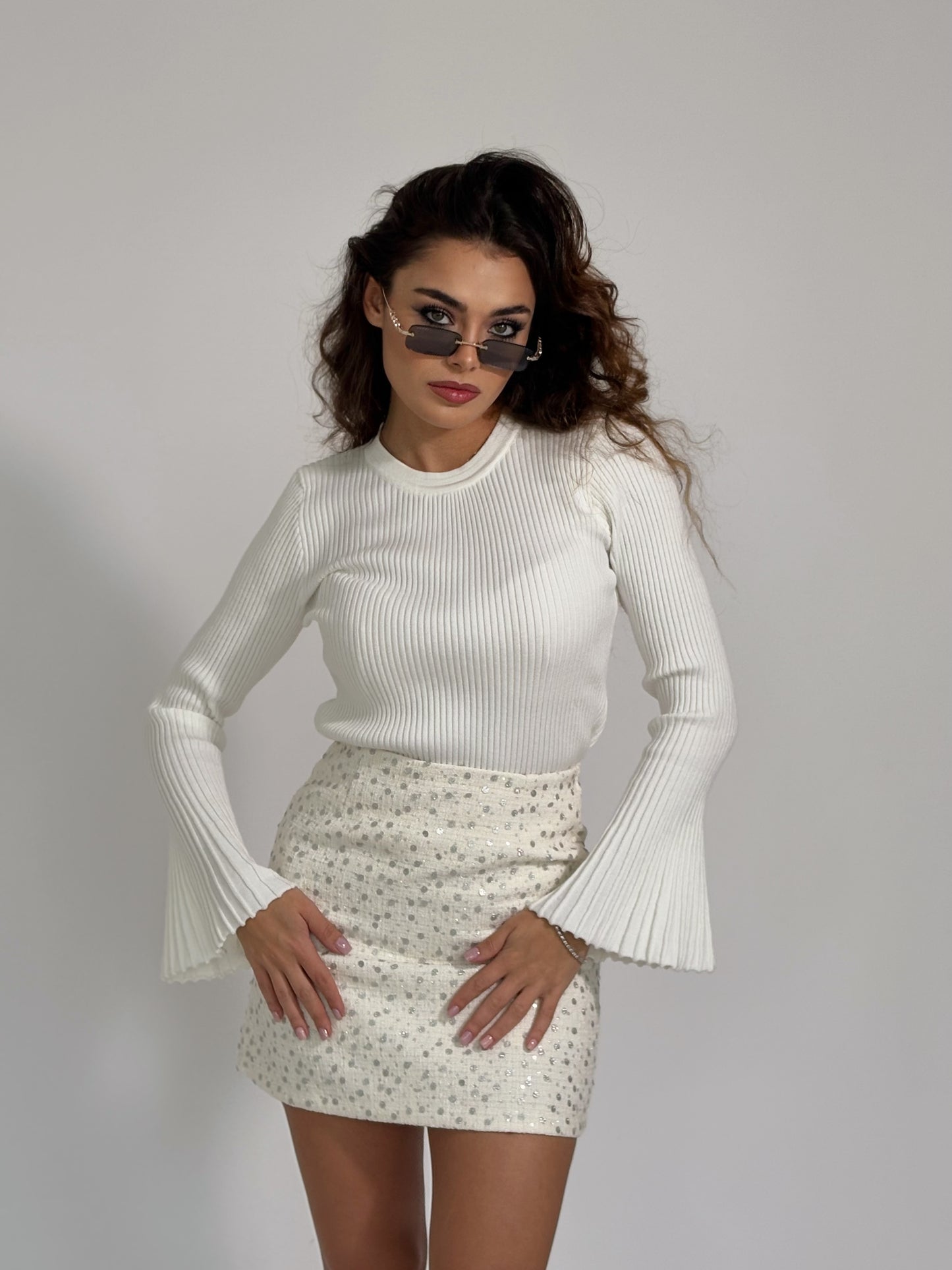 Пола букле Vanillina с пайети