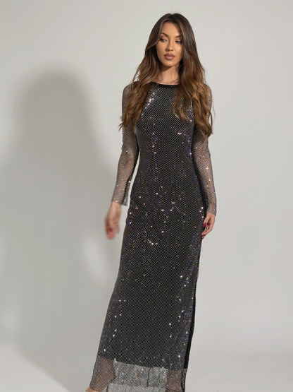 Рокля Beatrisa от мрежа с блясък