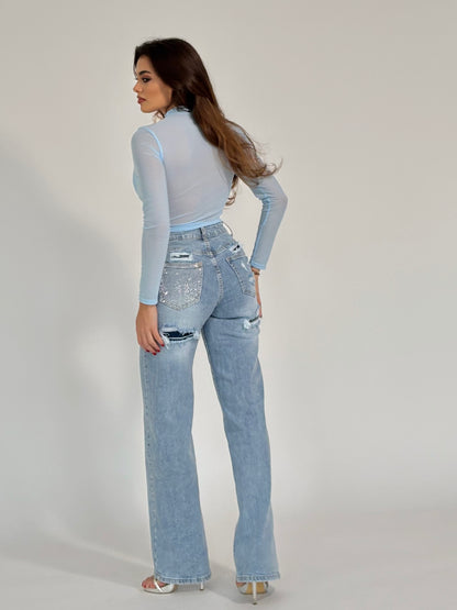 Боди Extravaganza с тюл и сатен