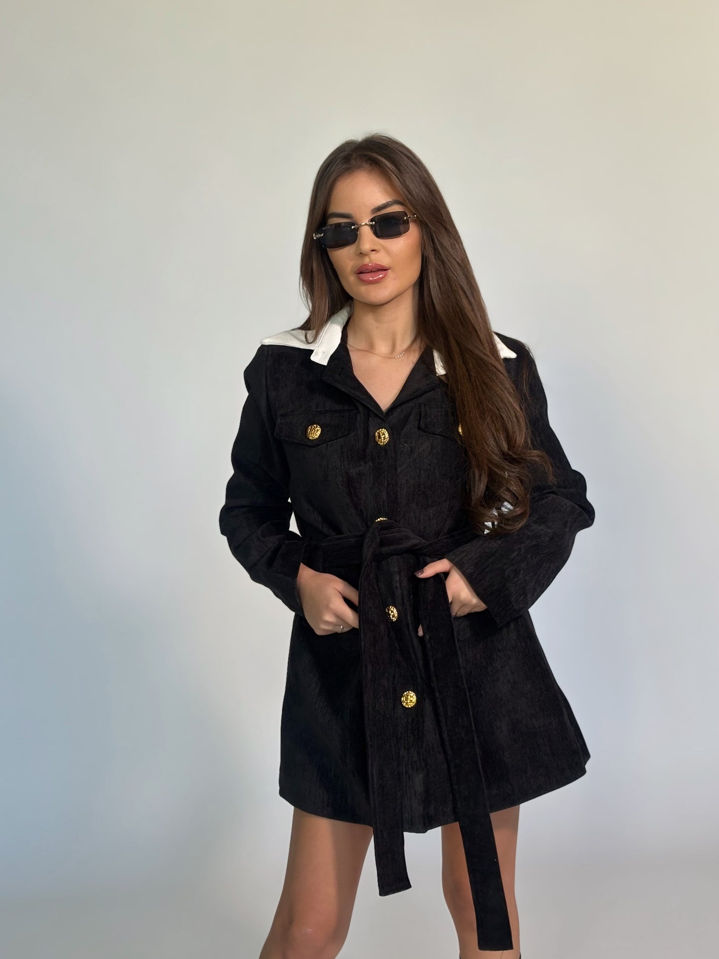 Рокля/сако Betti с колан и брошка