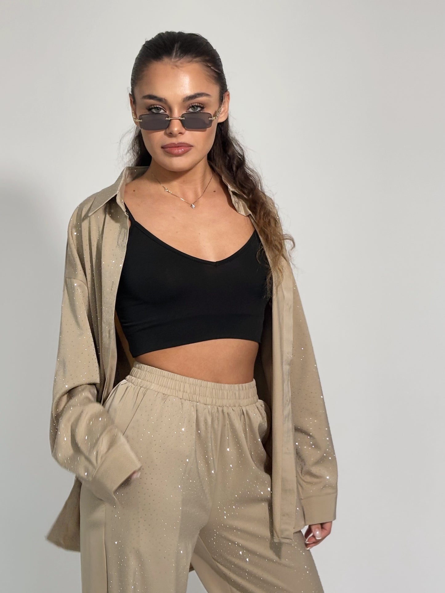 Сатенен комплект Ohara с камъни