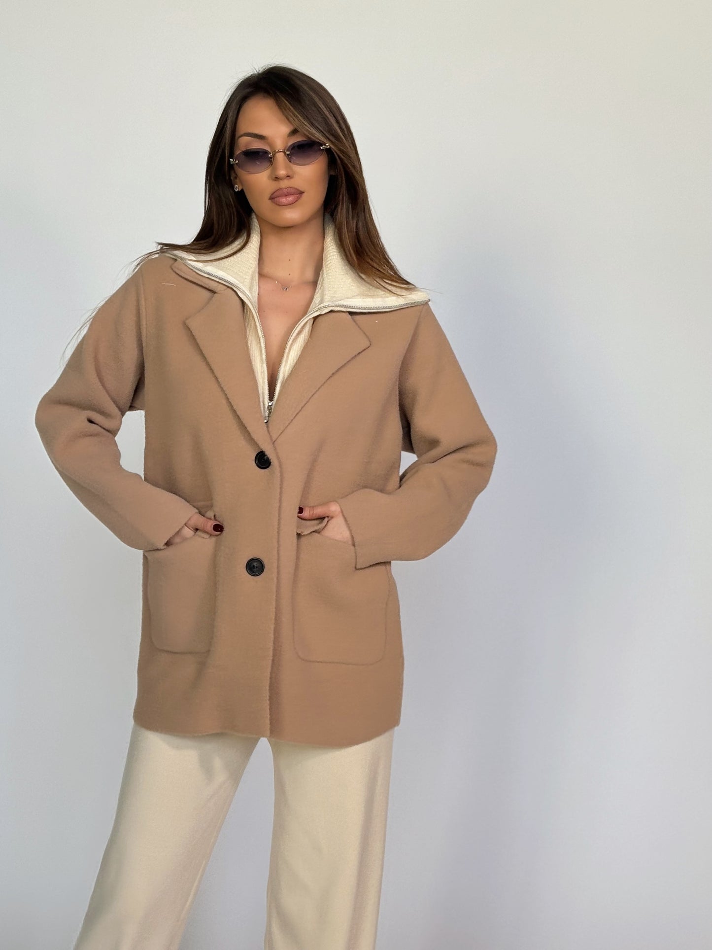 Палто Palmar с подвижен елемент на пуловер