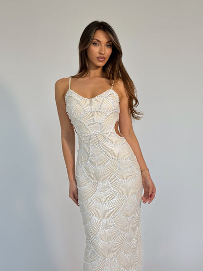 Рокля Arielle с пайети и перли