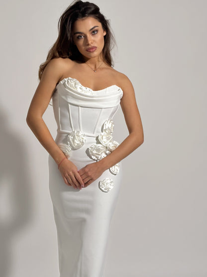 Бандажна рокля Emily с рози