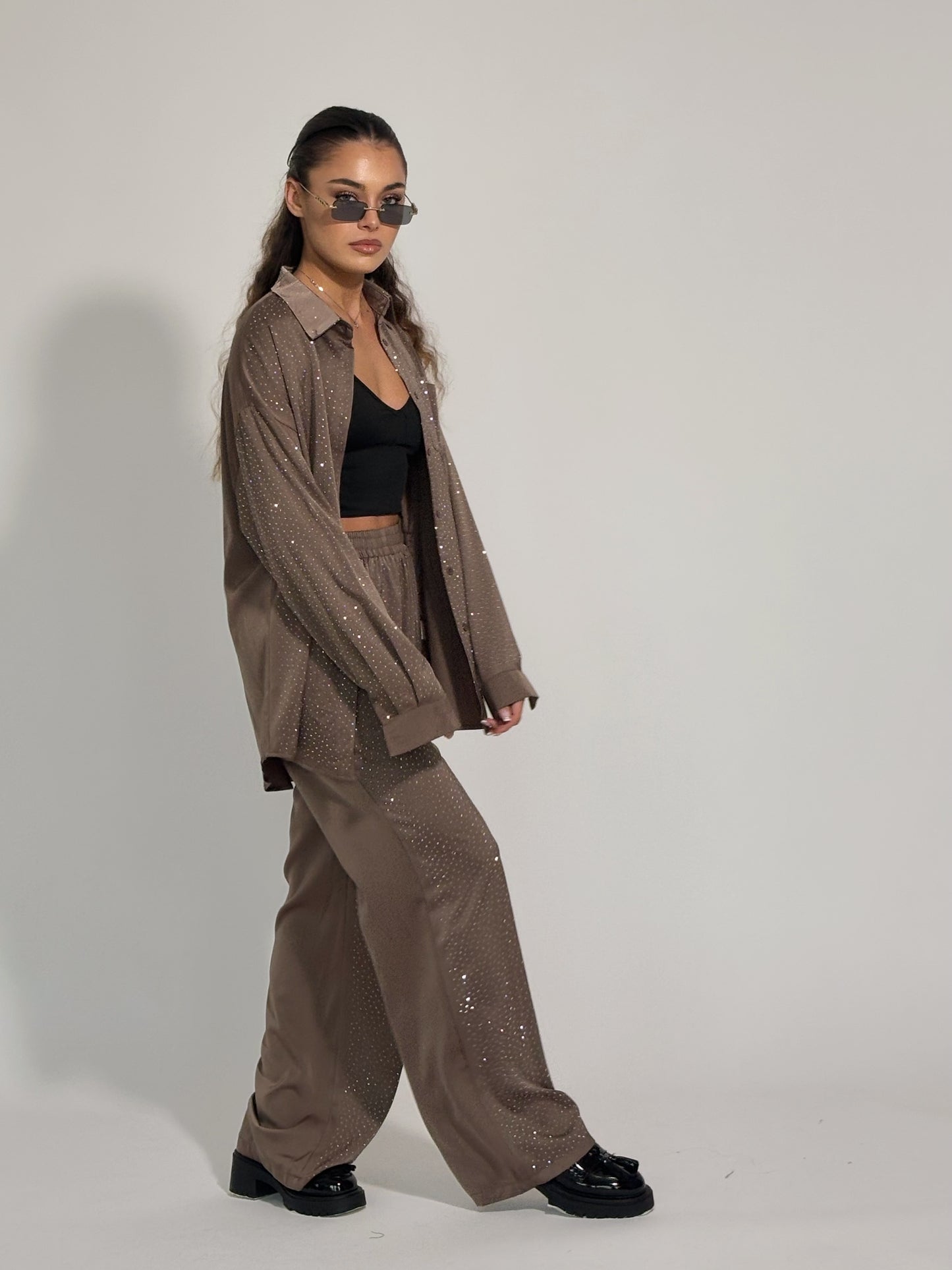 Сатенен комплект Ohara с камъни