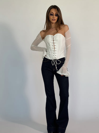 Блуза тип корсет Jaklin с връзки