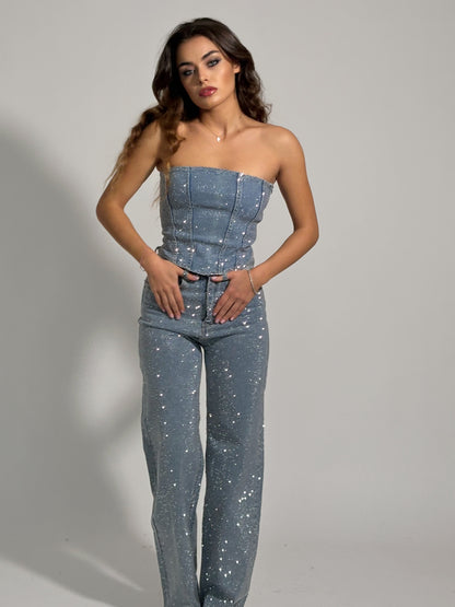 Дънки с камъни Glam