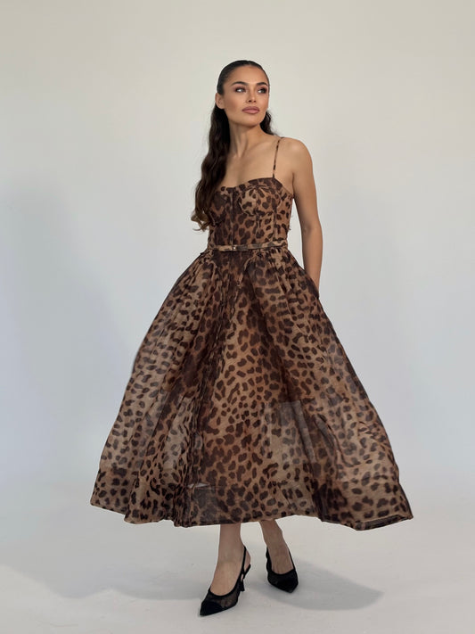 Рокля Flo в принт с твърди чашки