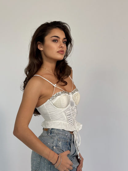 Сатенен корсет Palomita с камъни