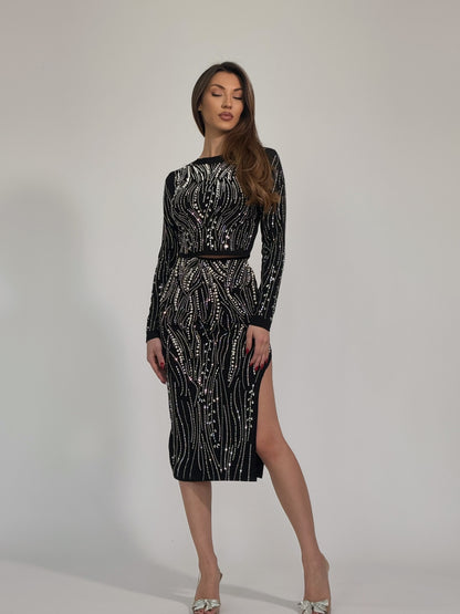 Комплект Lola с камъни и перли