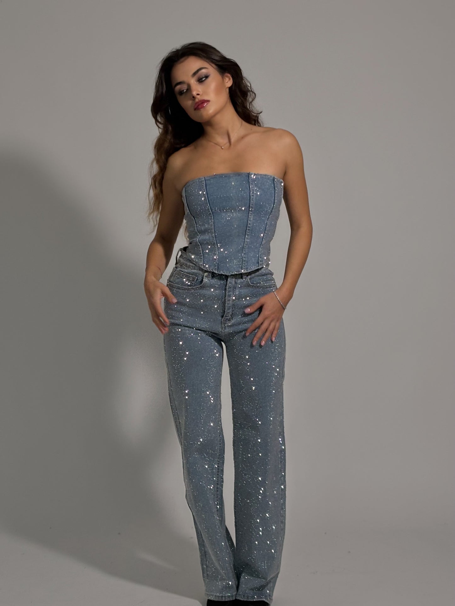 Дънки с камъни Glam