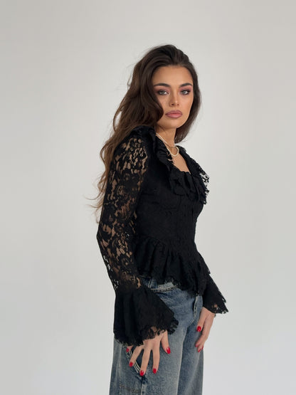 Bluză cu corset din dantelă Leyla